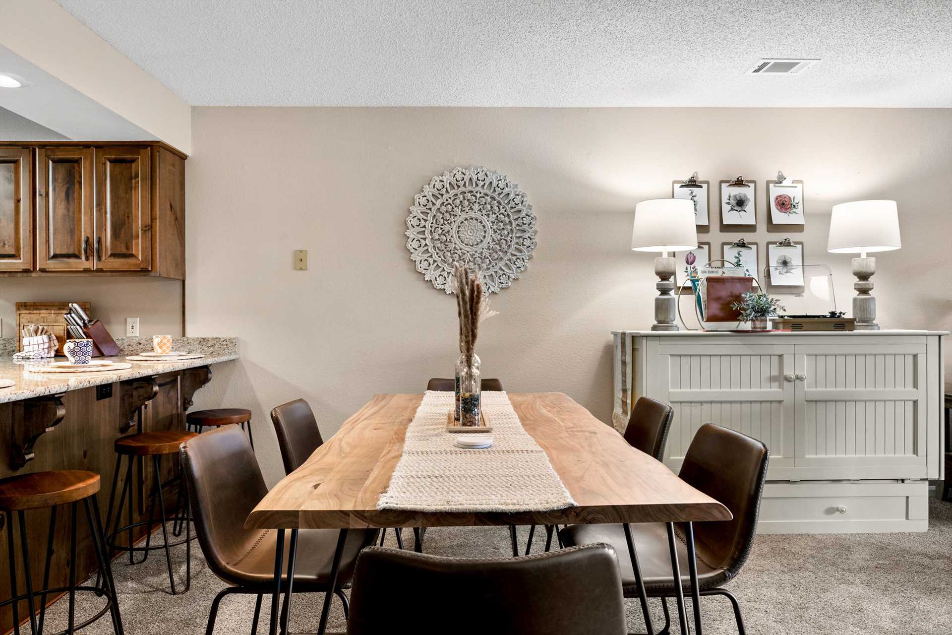 This serves as the perfect hub for family meals or game nigh
