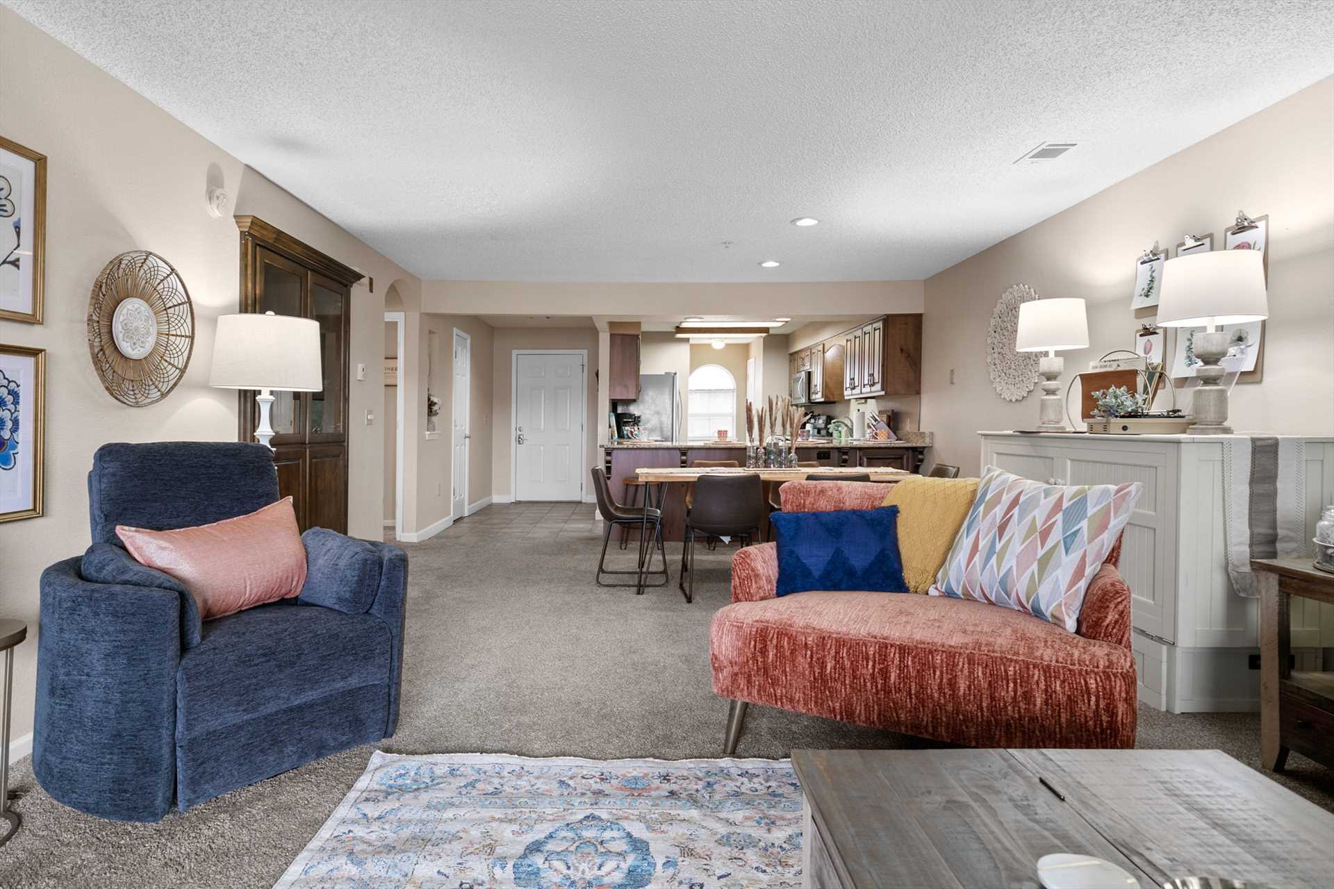 The blue chair is a cozy electric recliner.