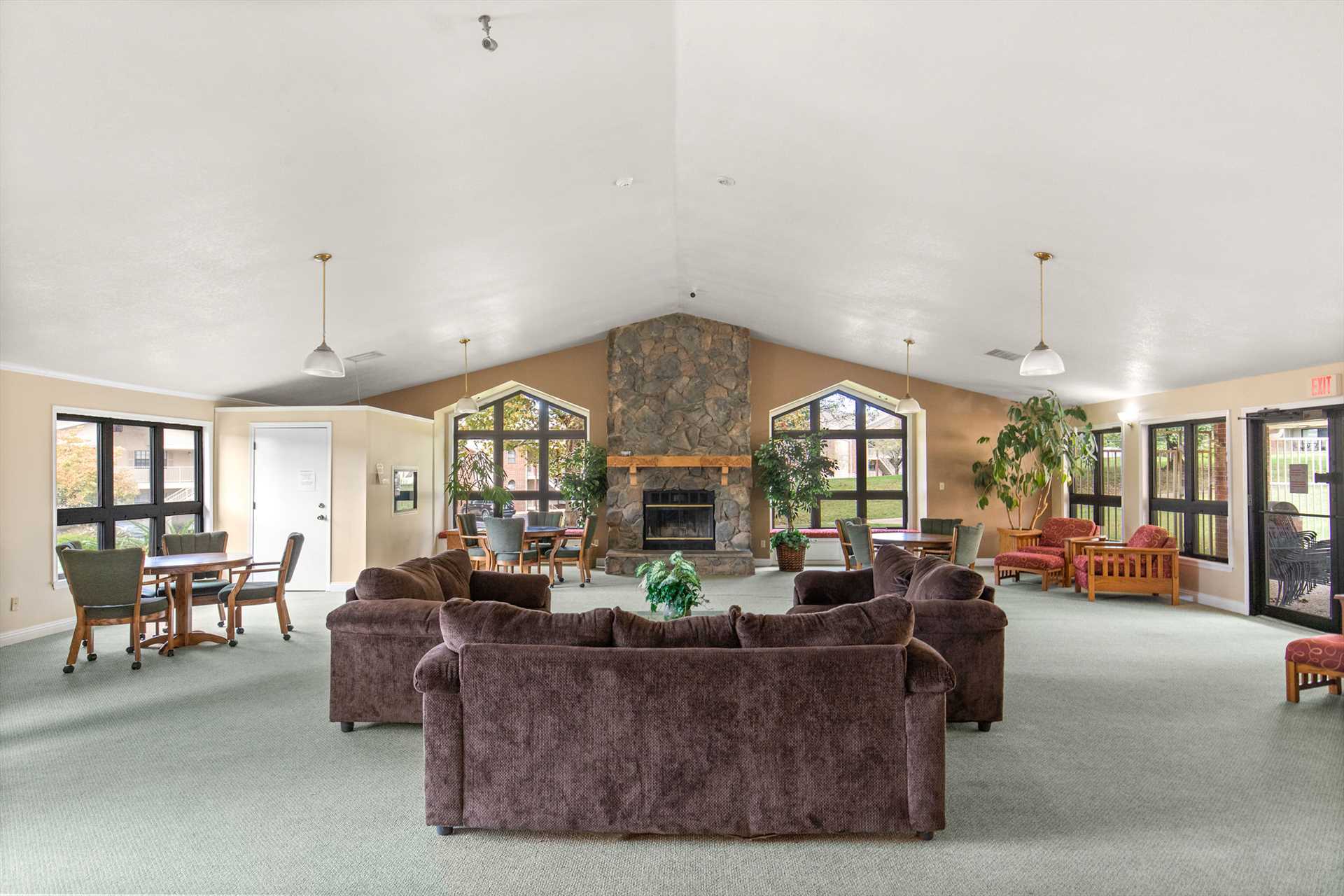 The clubhouse is for reserved guests and has plenty of space